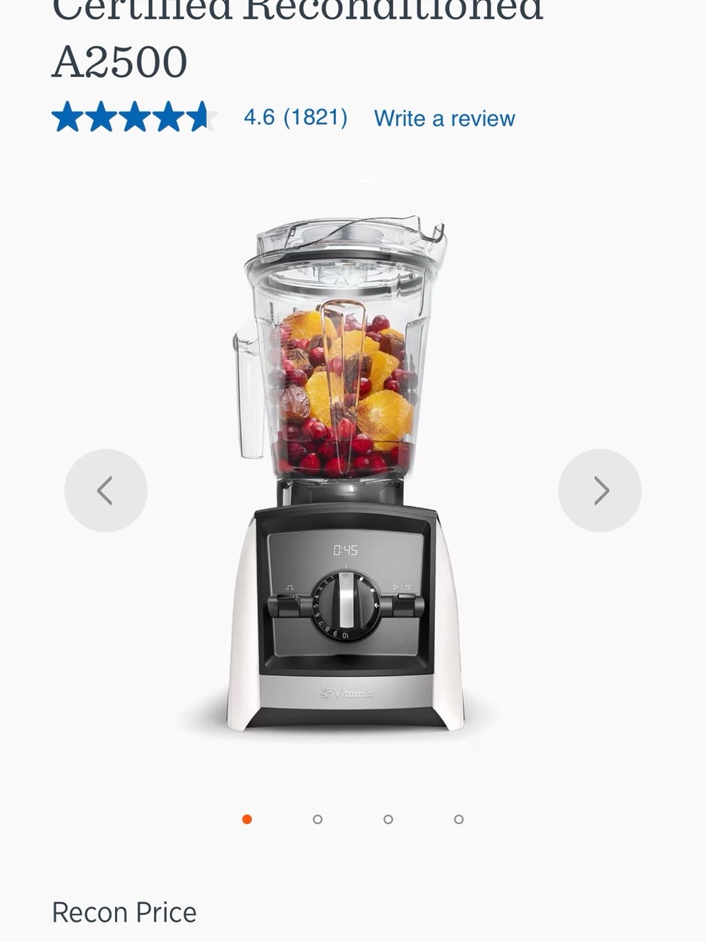 Vitamix Ascent Series A2500 Blender reconditioned